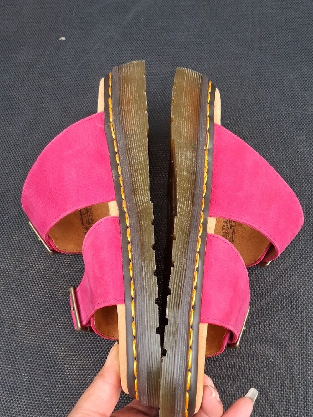 Dr. Martens Women’s Bright Fuchsia Double-Buckle Slide Sandals - Picture 8 of 16